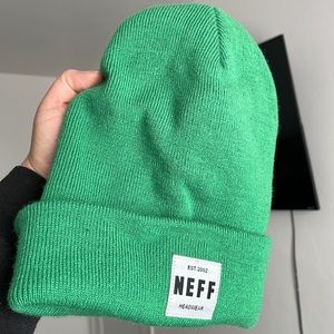 Neff green beanie